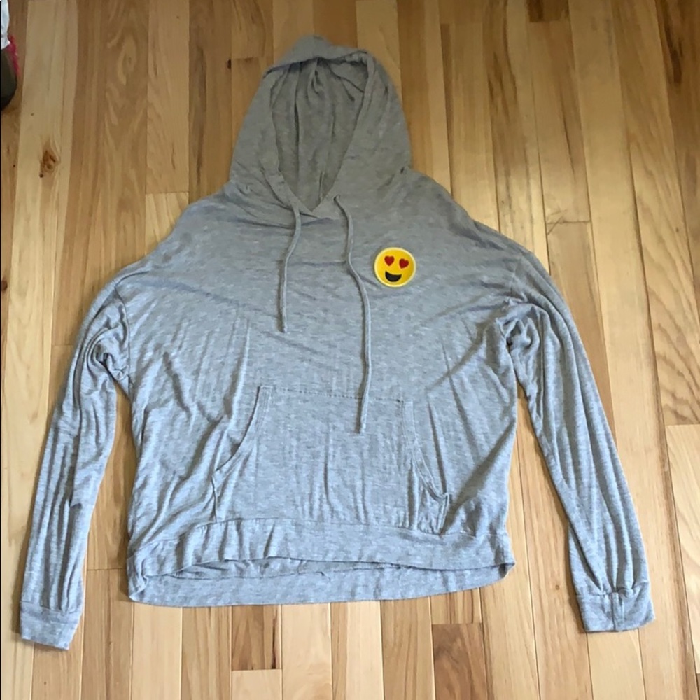 Grey heart-eye emoji hoodie